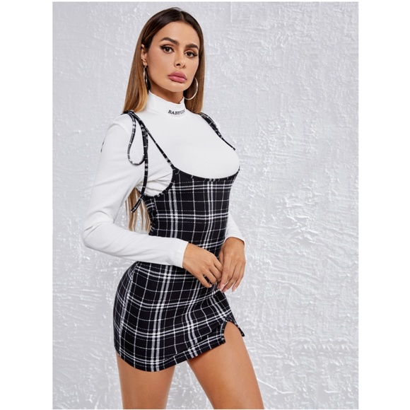 Plaid Pinacore Mini Dress - Picture 8 of 12